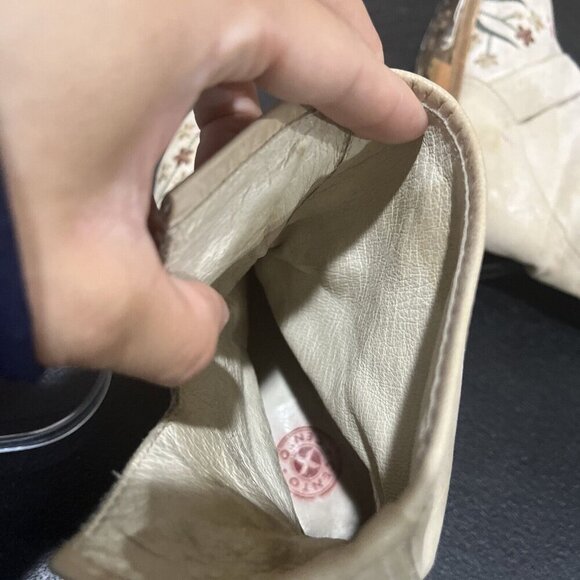 Cento Womens Floral Embroidered Leather Boots Size 36 Combat Slouchy Whimsi Boho - Picture 8 of 8